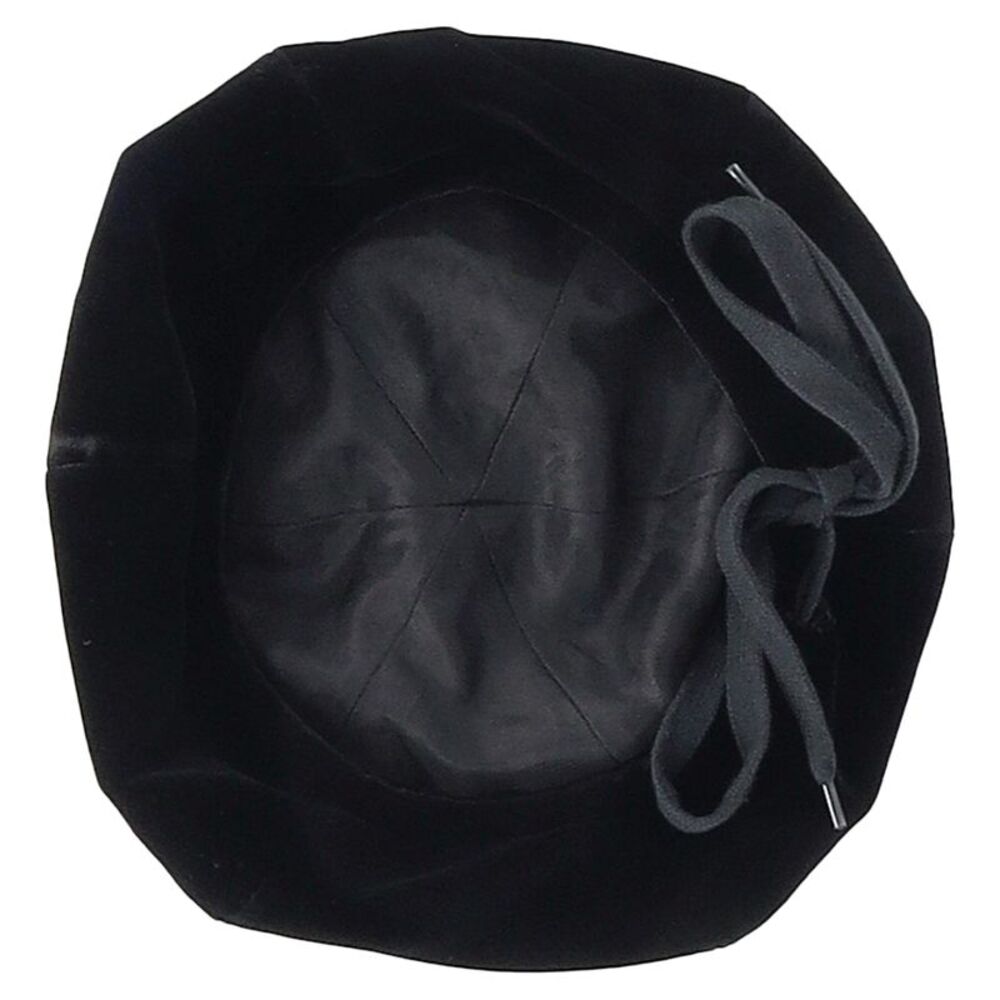 Prada Ribbon Detail Beret Hat in Black Velvet - Picture 2 of 3